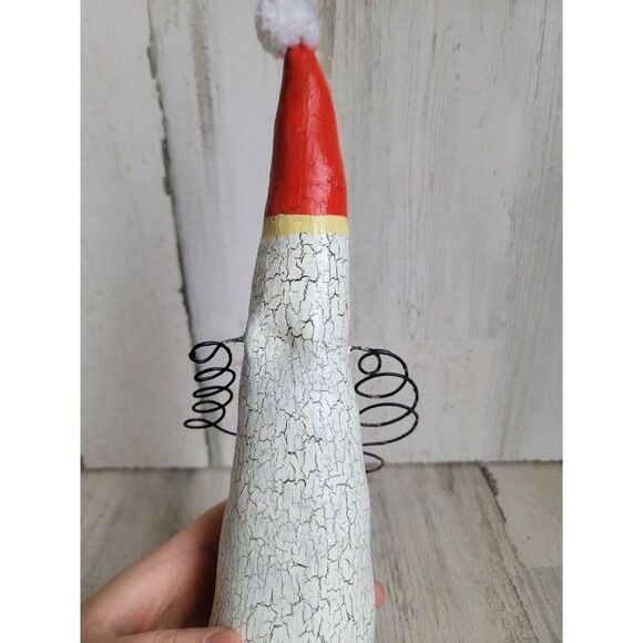 Tall skinny snowman vintage rustic happy present Xmas figure - Picture 9 of 12